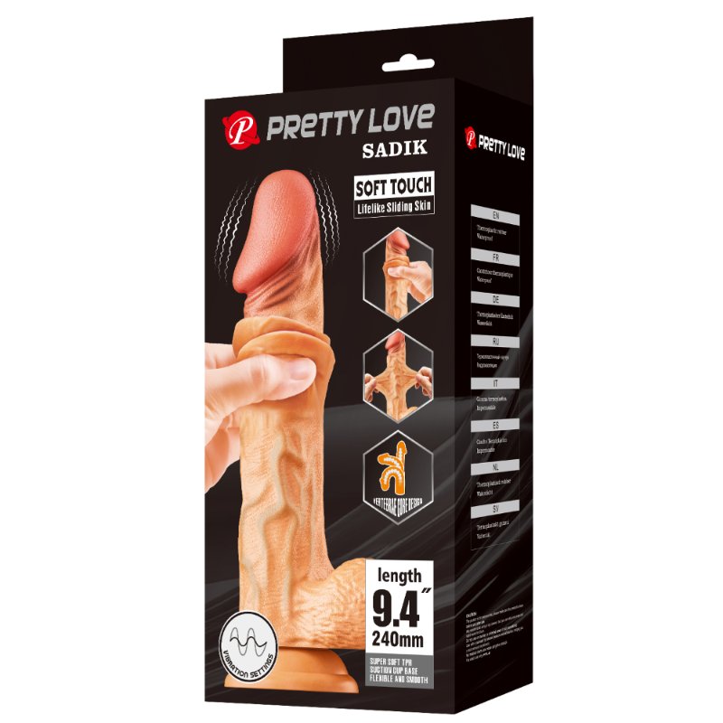 Вібратор - Pretty Love Sliding Skin 9.4" Flesh