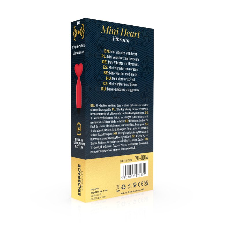 Міні-вібратор - Erospace Sweet Play Mini Heart Vibrator A14