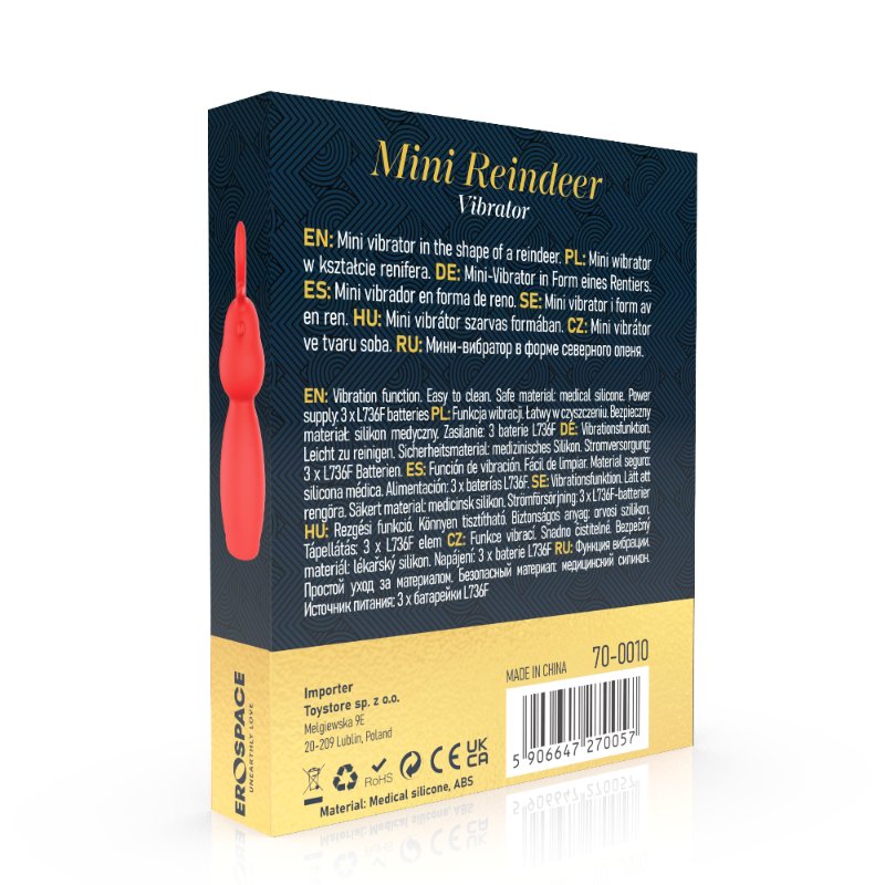 Міні-вібратор - Erospace Sweet Play Mini Reindeer Vibrator A10