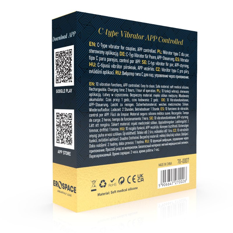 Вібратор - Erospace Sweet Play C-Type Vibrator App Control A7