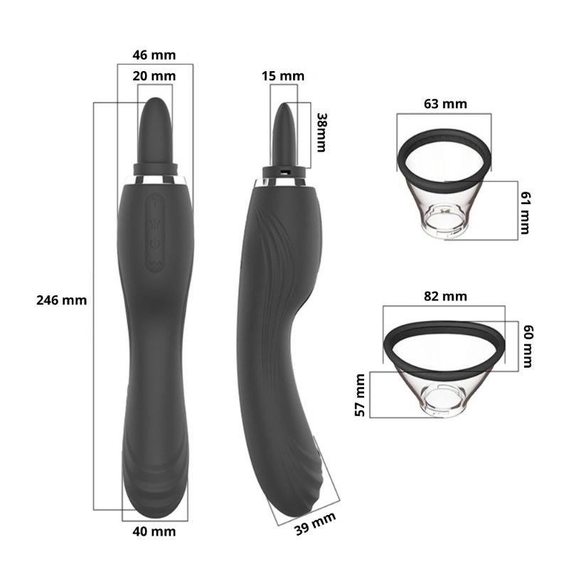 Вібратор - Erospace Sweet Play Clitoral Licking Tongue And Vibrator 2in1 A6