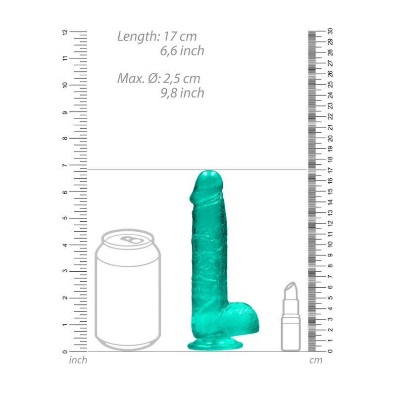 Фалоімітатор - Realrock Dildo 6" Turquoise