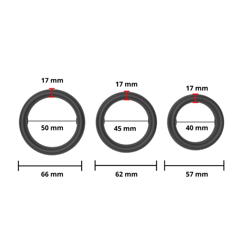 Набір ерекційних кілець - Erospace Men’s Play Set Of 3 Cock Rings B9