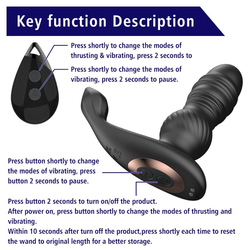 Масажер простати - Erospace Men’s Play Thrusting Prostate Massager B4