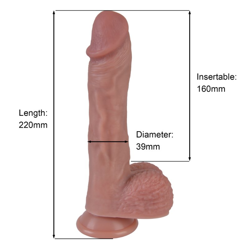 Фалоімітатор - Erospace Natural Play Silicone Dildo D5, 22 см