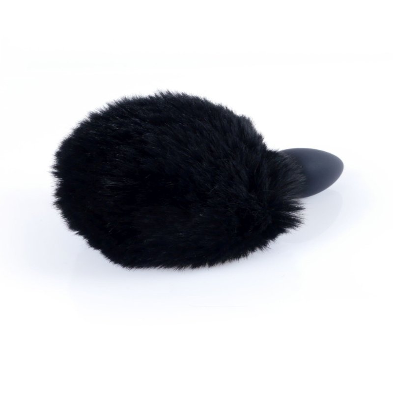 Анальна пробка - Bunny Tail Silicone Black Plug Black
