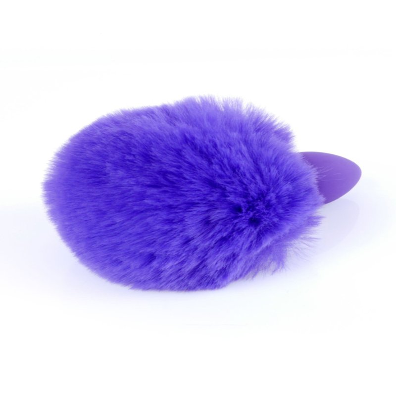Анальна пробка - Bunny Tail Silicone Purple Plug Purple