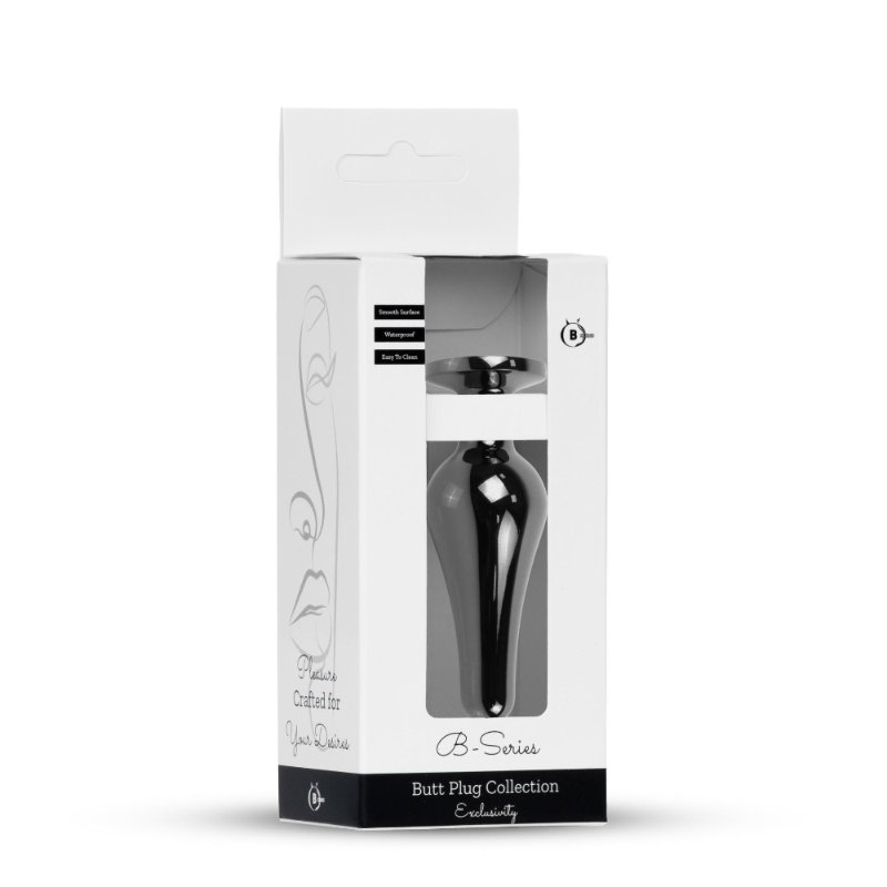 Анальна пробка - Jewellery Dark Silver BUTT PLUG- Black
