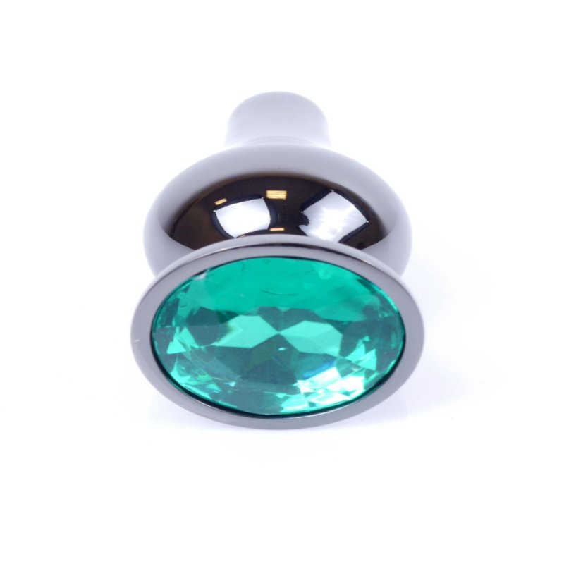 Анальна пробка - Jewellery Dark Silver BUTT PLUG- Green