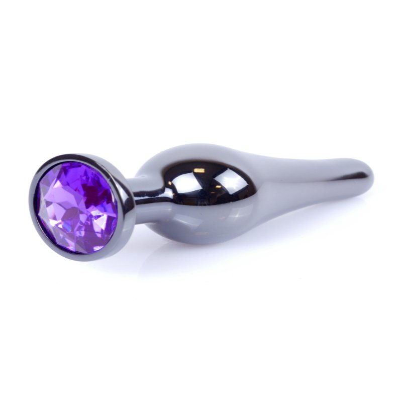 Анальна пробка - Jewellery Dark Silver BUTT PLUG- Purple