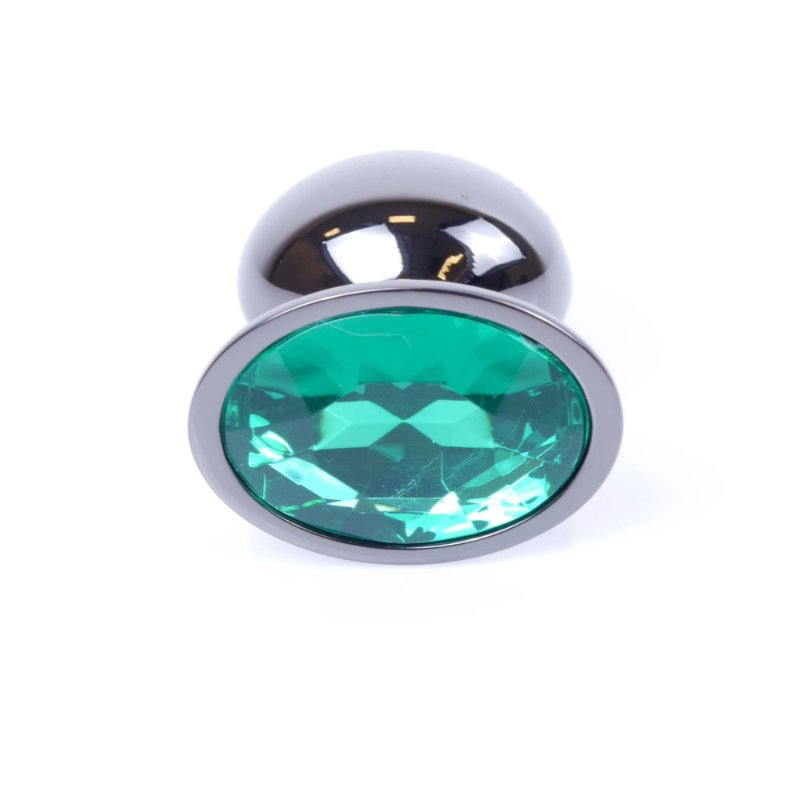 Анальна пробка - Jewellery Dark Silver Plug Green