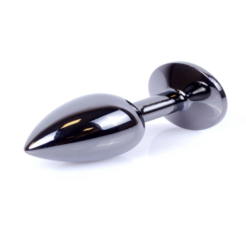 Анальна пробка - Jewellery Dark Silver PLUG- Light Blue