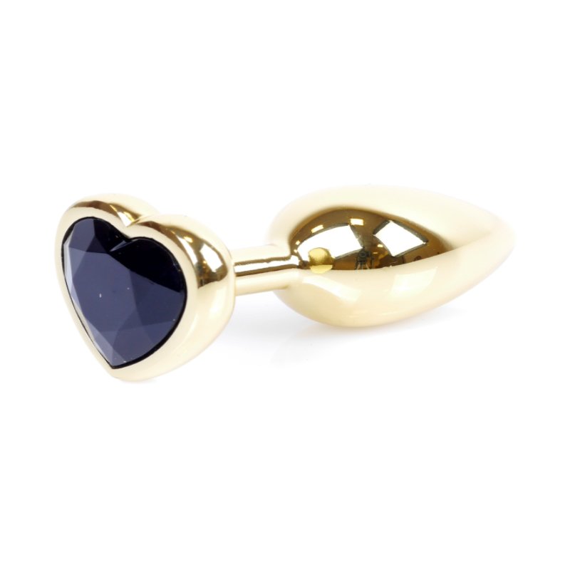 Анальна пробка - Jewellery Gold Heart Plug Black