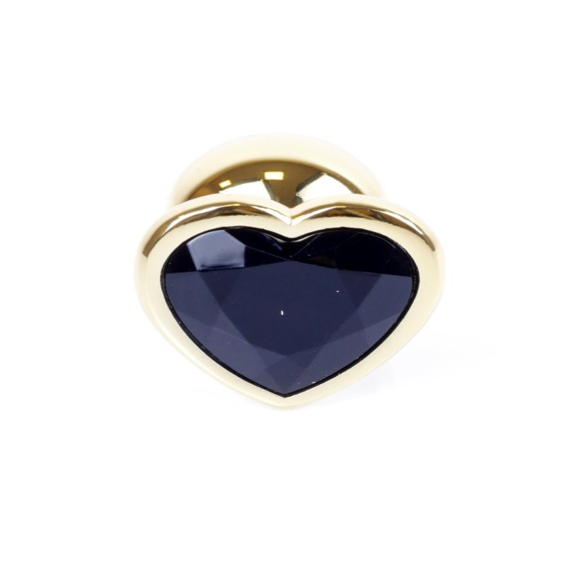 Анальна пробка - Jewellery Gold Heart Plug Black