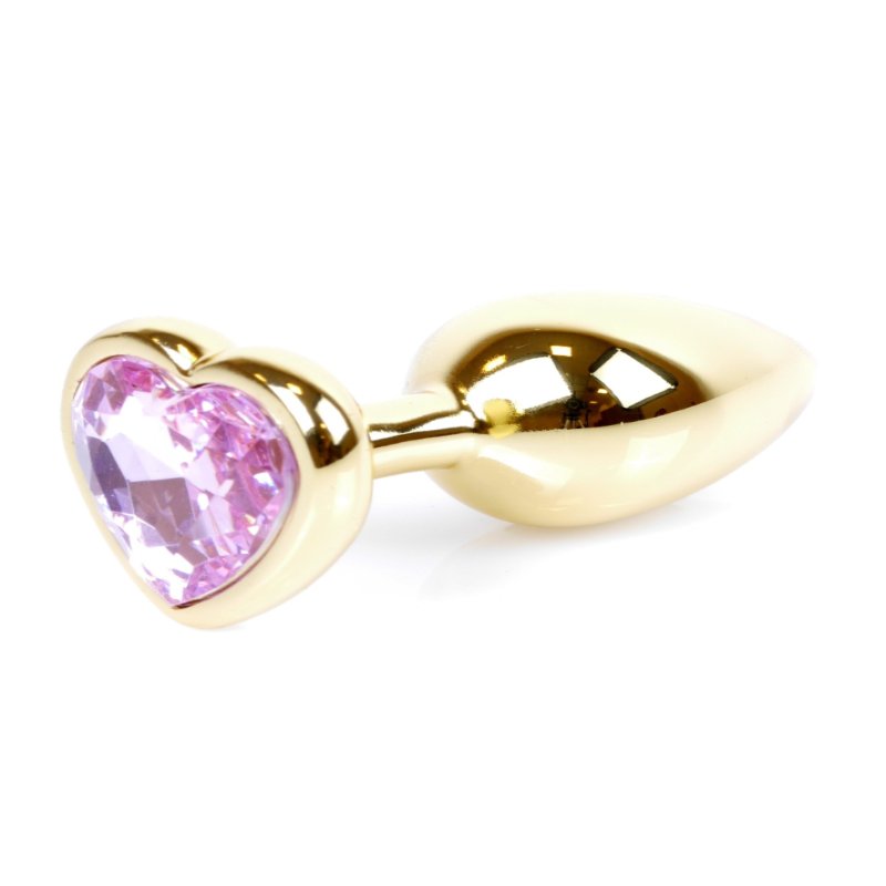 Анальна пробка - Jewellery Gold Heart Plug Light Pink