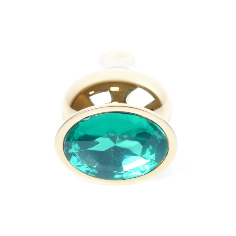 Анальна пробка - Jewellery Gold Long Plug Green