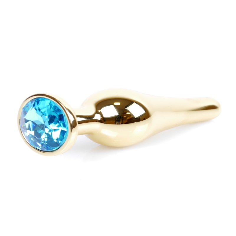 Анальна пробка - Jewellery Gold Long Plug Light Blue