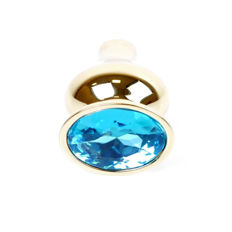 Анальна пробка - Jewellery Gold Long Plug Light Blue