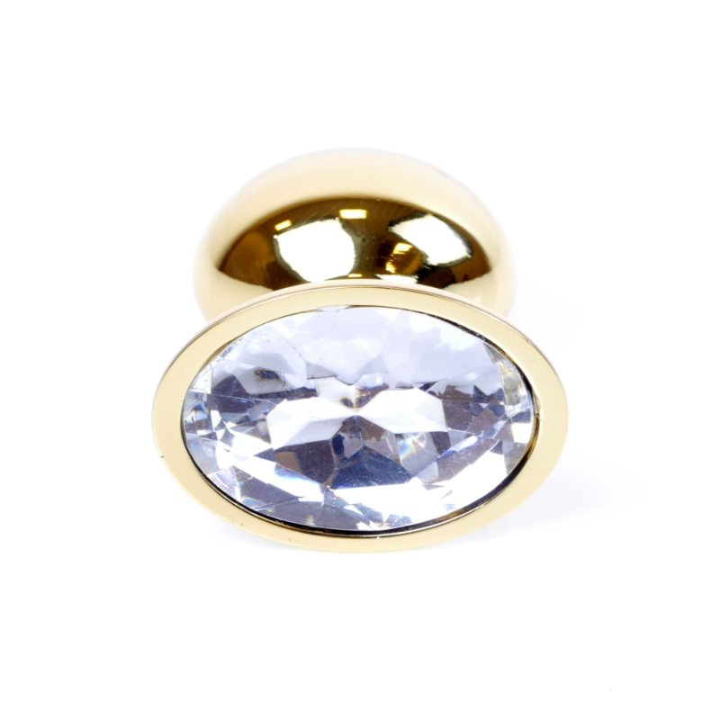 Анальна пробка - Jewellery Gold Plug Clear