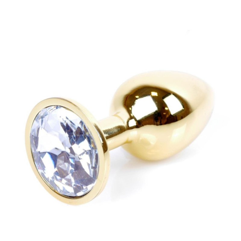 Анальна пробка - Jewellery Gold Plug Clear