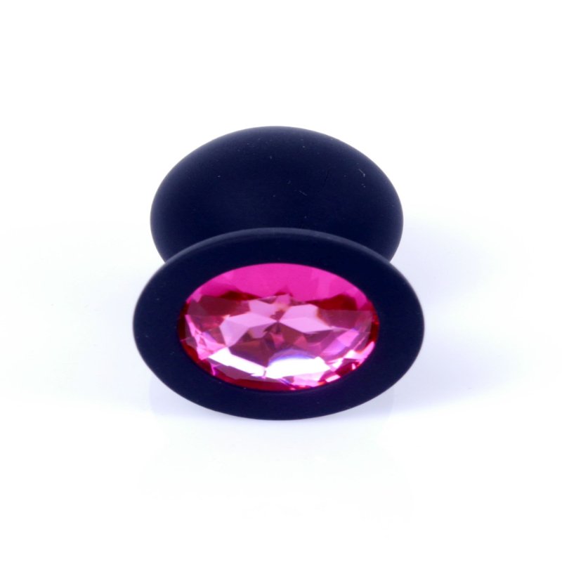Анальна пробка - Jewellery Silicone Black Plug M Pink
