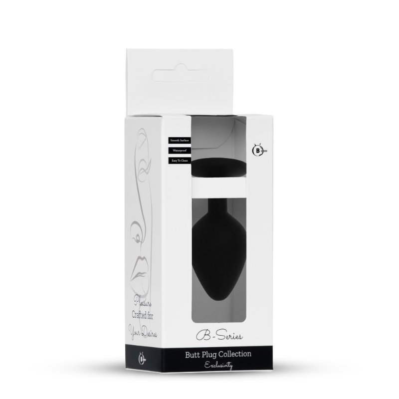 Анальна пробка - Jewellery Silicone Black Plug M Pink