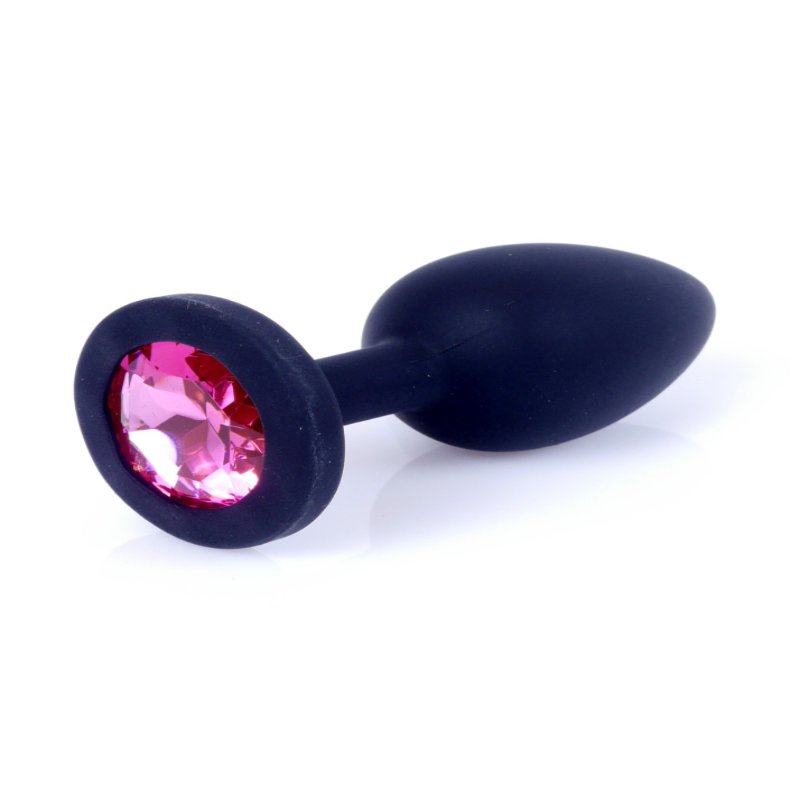 Анальна пробка - Jewellery Silicone Black Plug S Pink
