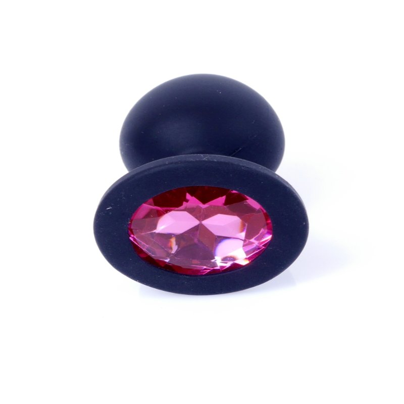 Анальна пробка - Jewellery Silicone Black Plug S Pink