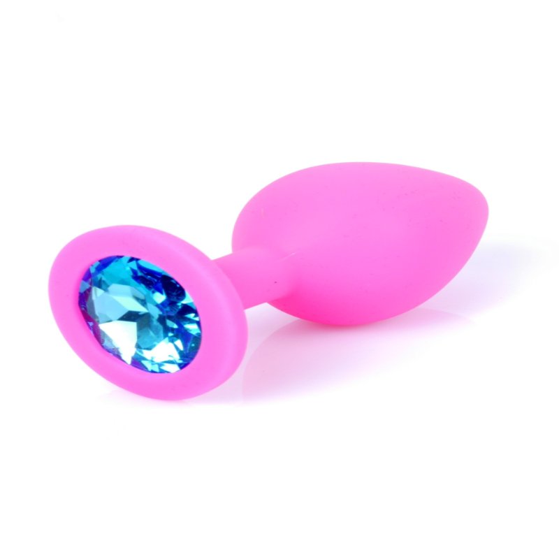 Анальна пробка - Jewellery Silicone Pink Plug M Light Blue