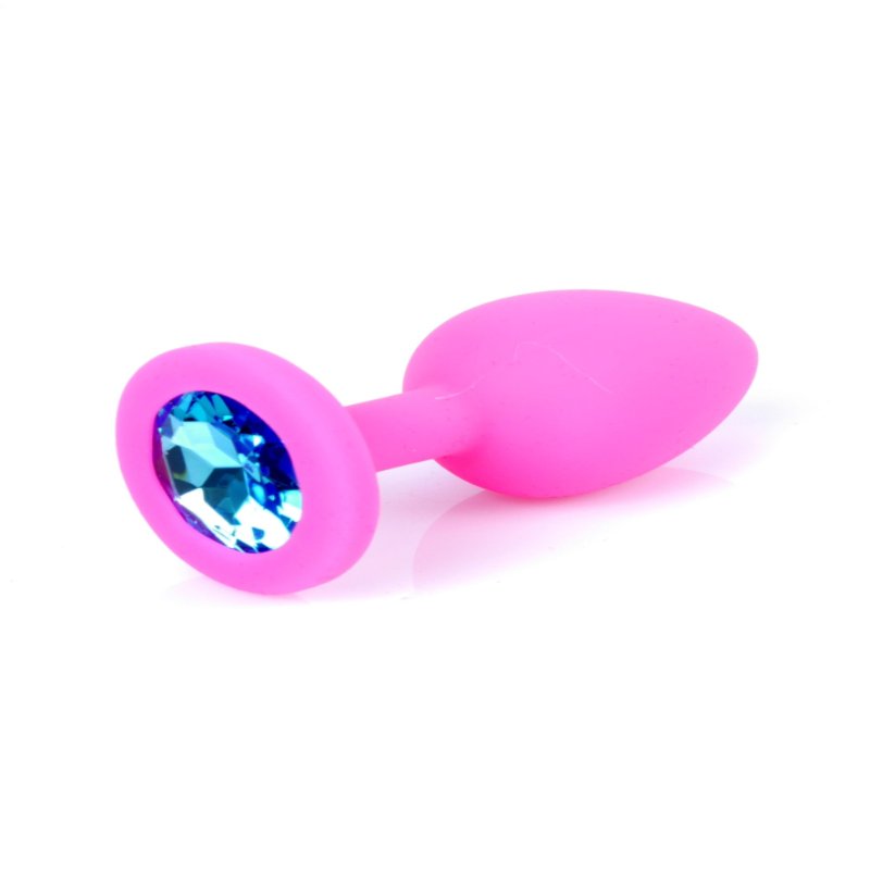 Анальна пробка - Jewellery Silicone Pink Plug S Light Blue