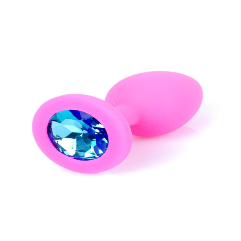 Анальна пробка - Jewellery Silicone Pink Plug S Light Blue