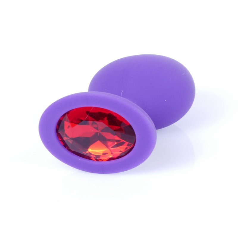 Анальна пробка - Jewellery Silicone Purple Plug M Red