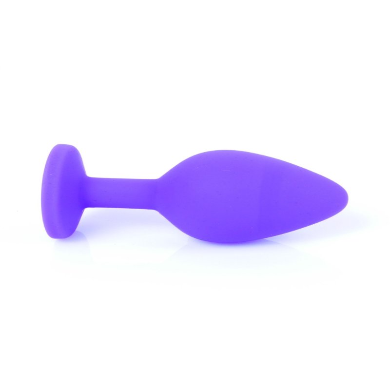 Анальна пробка - Jewellery Silicone Purple Plug M Red
