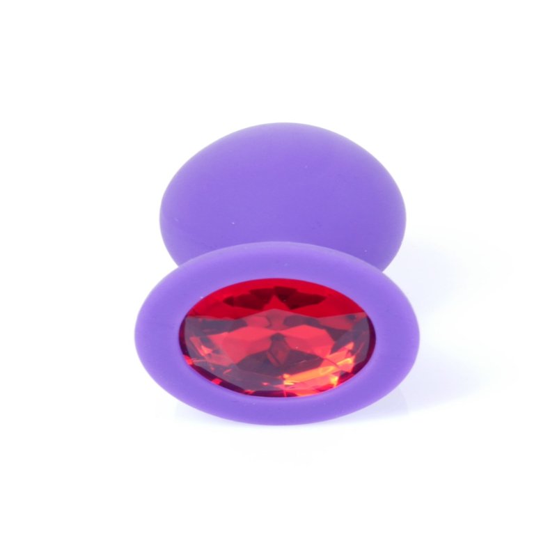 Анальна пробка - Jewellery Silicone Purple Plug M Red