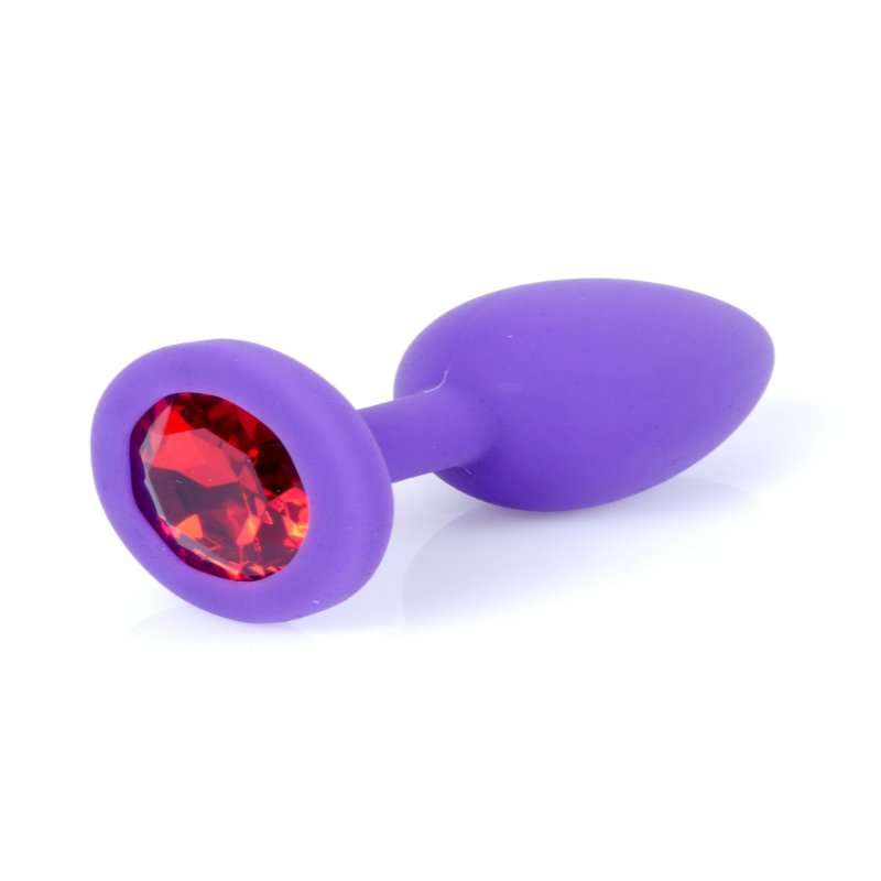 Анальна пробка - Jewellery Silicone Purple Plug S Red