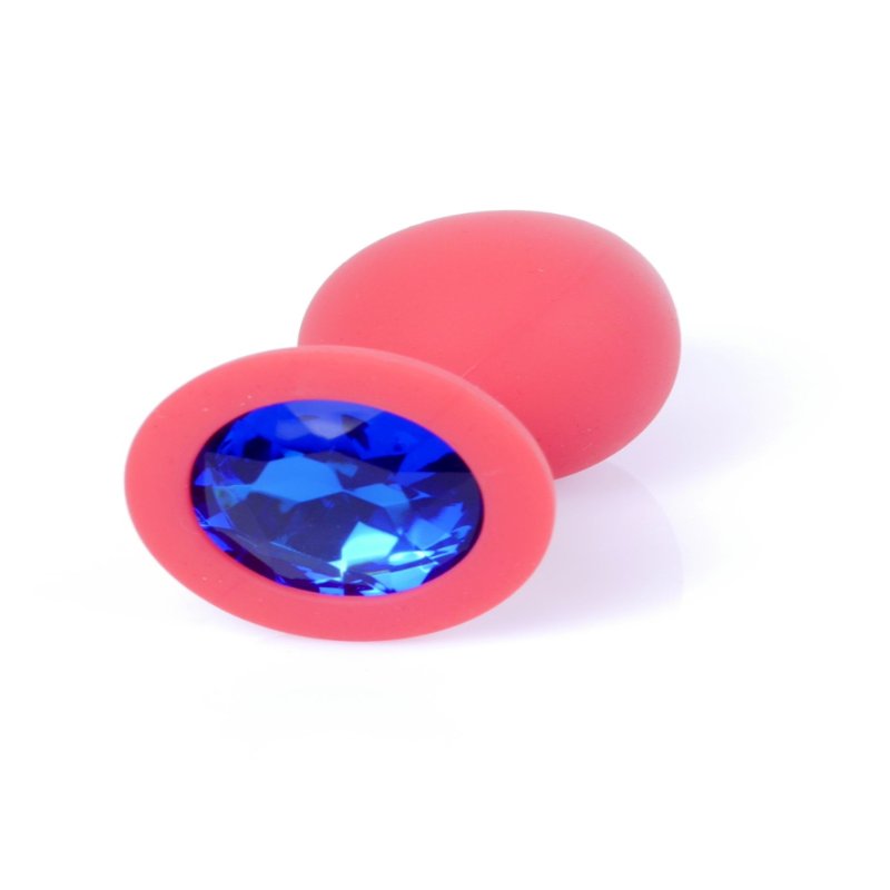 Анальна пробка - Jewellery Silicone Red Plug M Blue