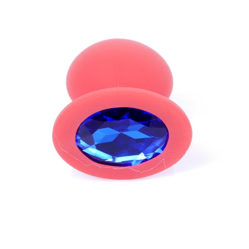 Анальна пробка - Jewellery Silicone Red Plug S Blue