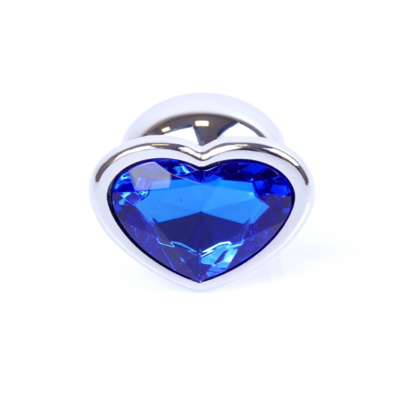 Анальна пробка - Jewellery Silver  Heart PLUG- Dark Blue