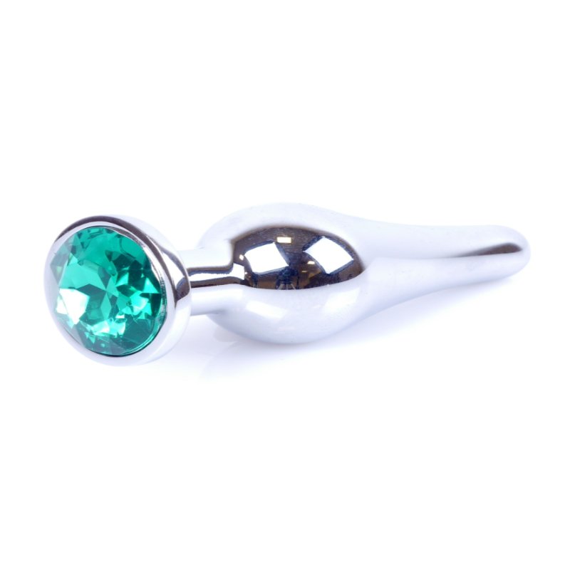 Анальна пробка - Jewellery Silver BUTT PLUG- Green