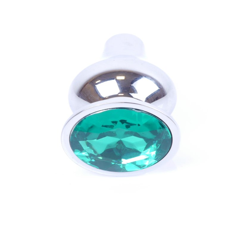 Анальна пробка - Jewellery Silver BUTT PLUG- Green
