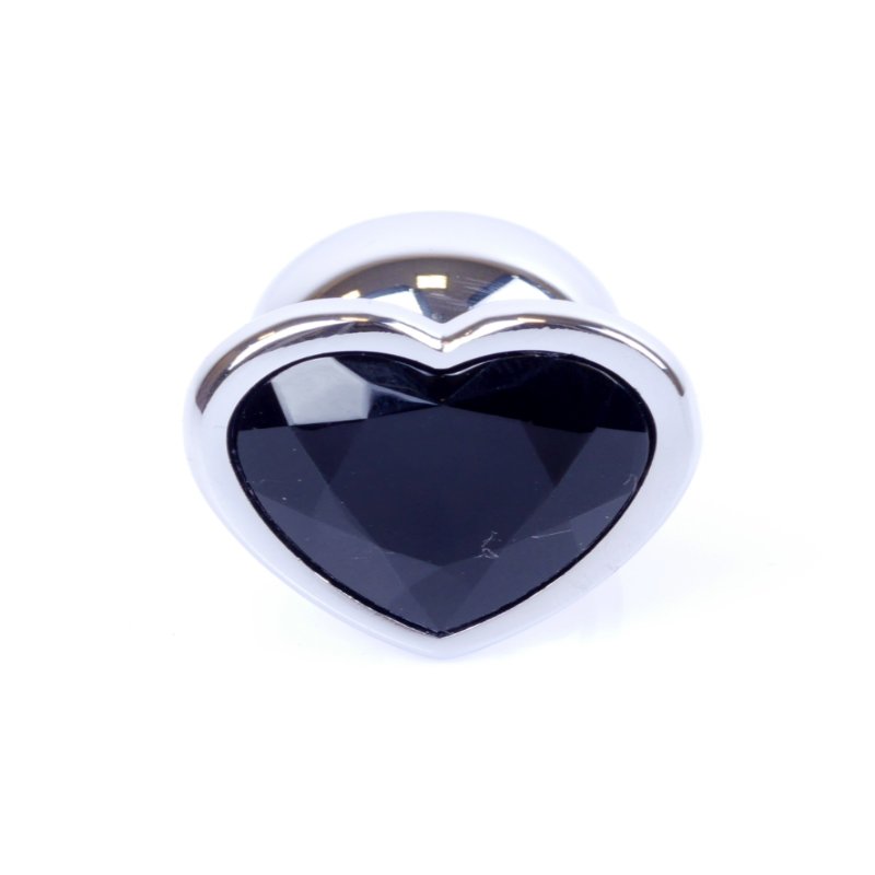 Анальна пробка - Jewellery Silver Heart Plug Black