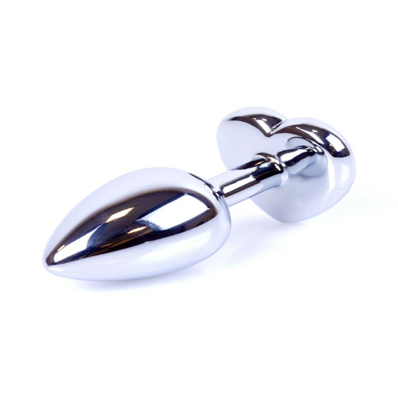 Анальна пробка - Jewellery Silver Heart Plug Clear