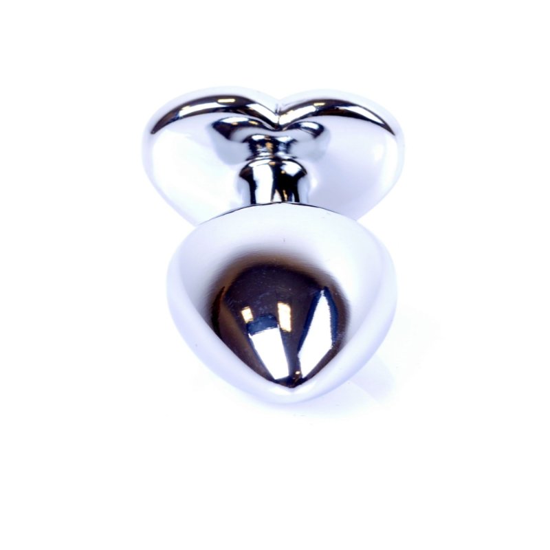 Анальна пробка - Jewellery Silver Heart Plug Clear