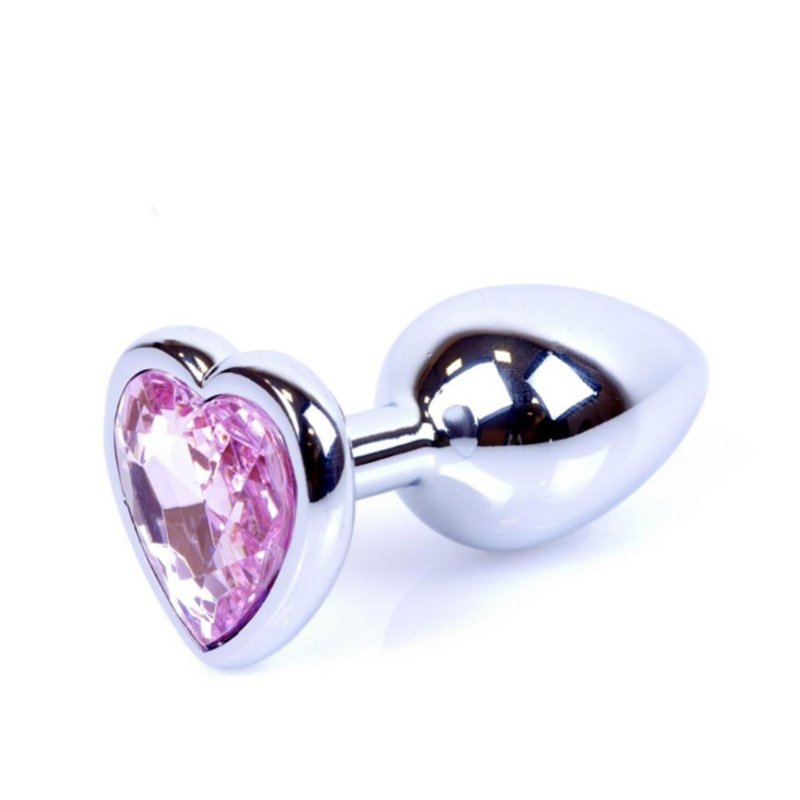 Анальна пробка - Jewellery Silver Heart Plug Light Pink