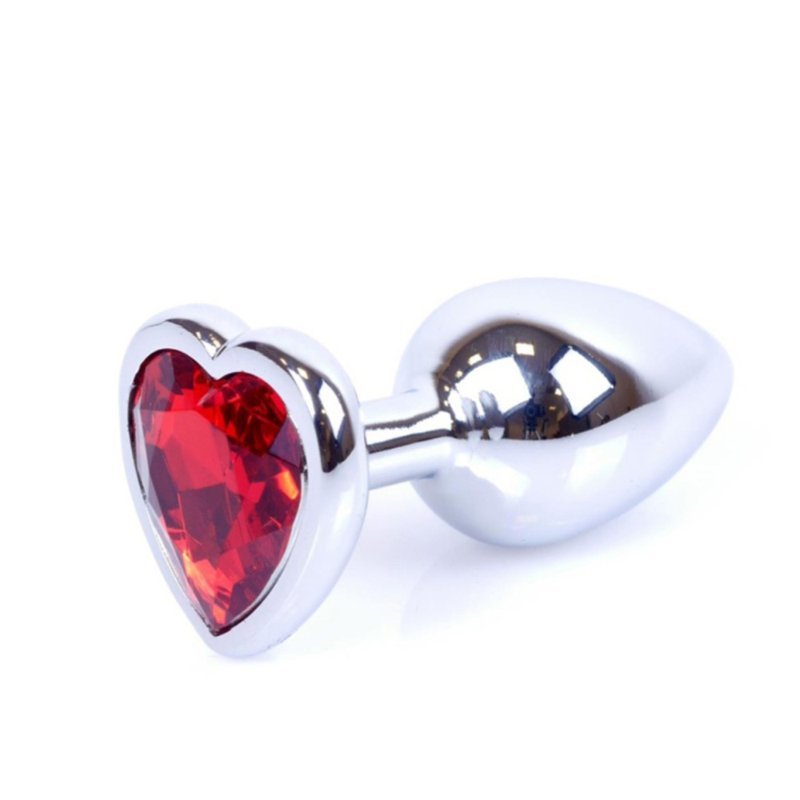 Анальна пробка - Jewellery Silver Heart Plug Red