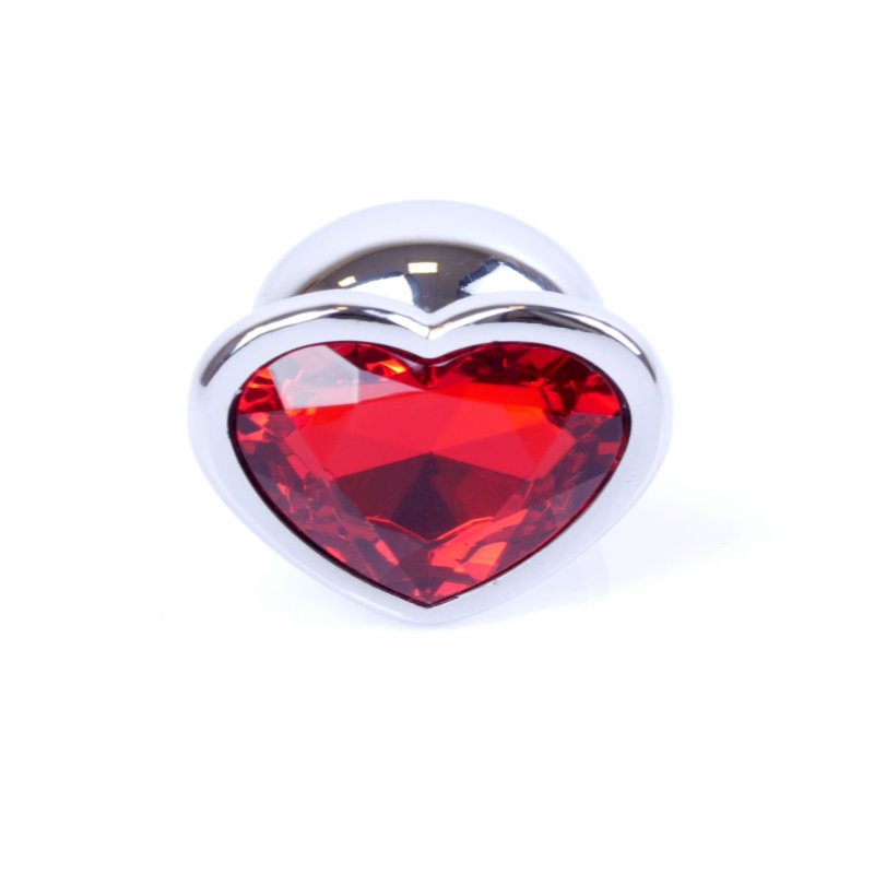 Анальна пробка - Jewellery Silver Heart Plug Red