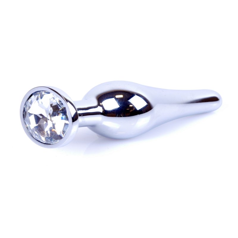 Анальна пробка - Jewellery Silver Long Plug Clear