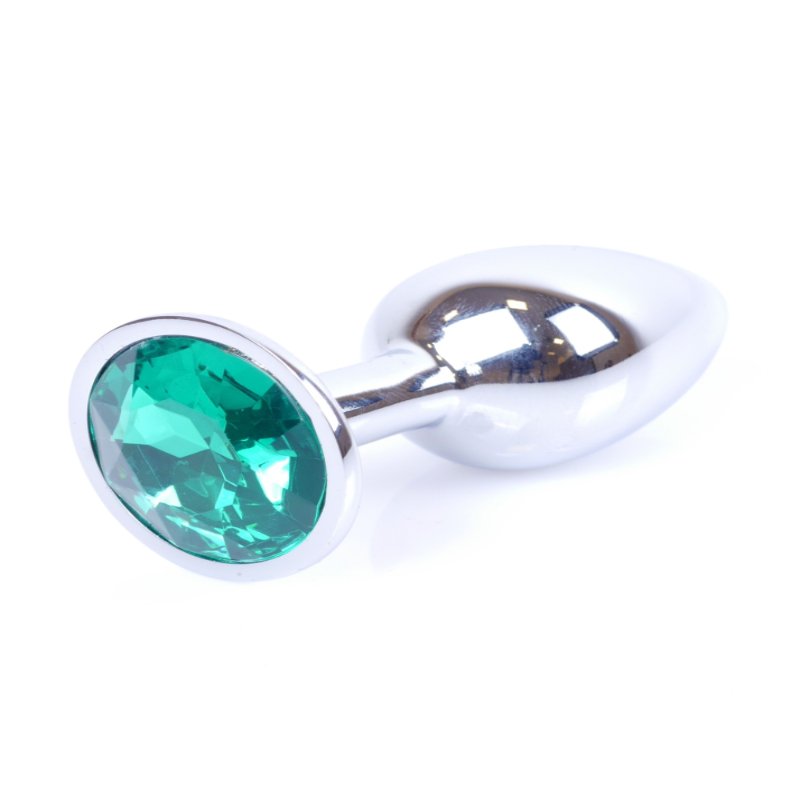 Анальна пробка - Jewellery Silver Plug Green