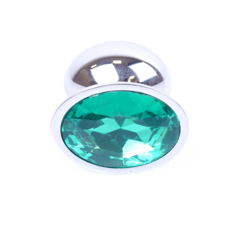 Анальна пробка - Jewellery Silver Plug Green