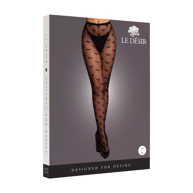 Колготки - Le Desir Heart Patterned Tights Black XS/XL